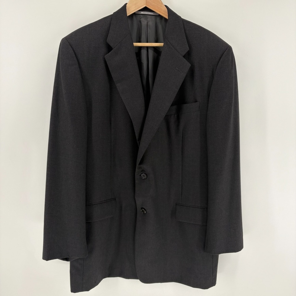 Hickey Freeman Loro Piana Tasmanian S130 Mens 40R Black Wool Blazer Sport Coat